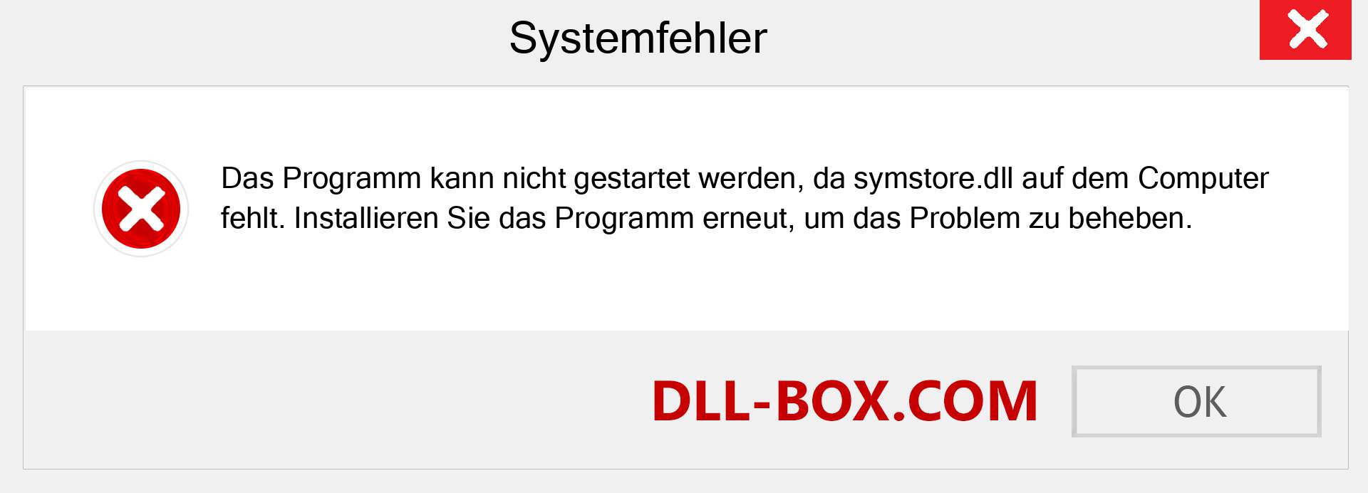 symstore.dll-Datei fehlt?. Download für Windows 7, 8, 10 - Fix symstore dll Missing Error unter Windows, Fotos, Bildern